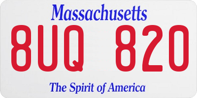 MA license plate 8UQ820