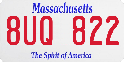 MA license plate 8UQ822
