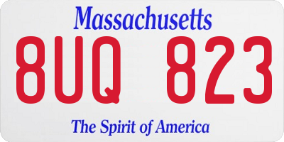 MA license plate 8UQ823