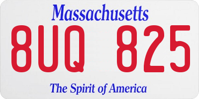 MA license plate 8UQ825
