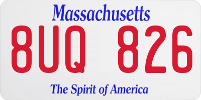 MA license plate 8UQ826