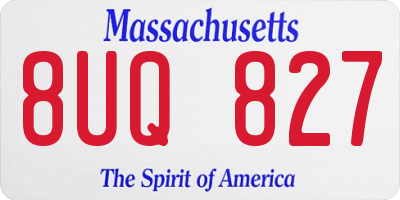 MA license plate 8UQ827
