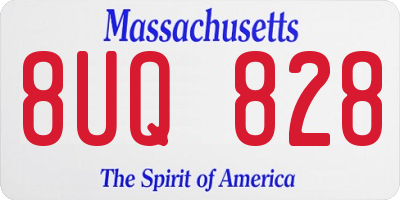 MA license plate 8UQ828
