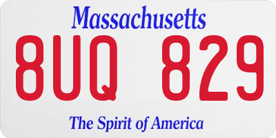 MA license plate 8UQ829