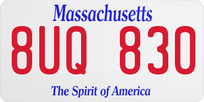 MA license plate 8UQ830