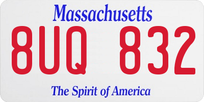 MA license plate 8UQ832