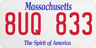 MA license plate 8UQ833