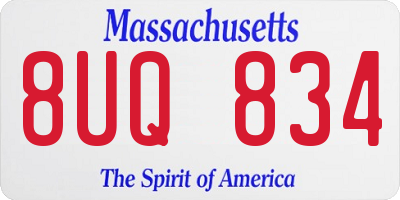 MA license plate 8UQ834
