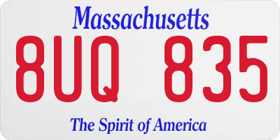 MA license plate 8UQ835
