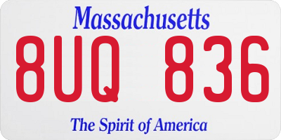 MA license plate 8UQ836