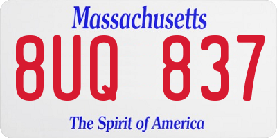 MA license plate 8UQ837