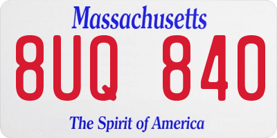 MA license plate 8UQ840