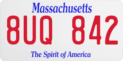 MA license plate 8UQ842