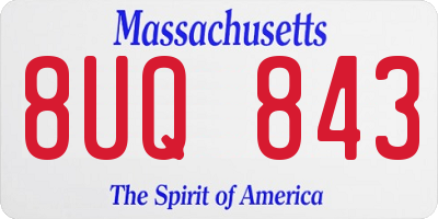 MA license plate 8UQ843