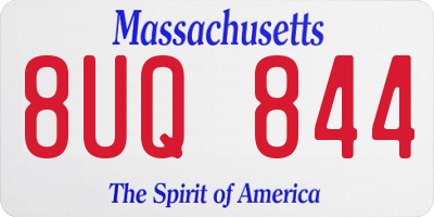 MA license plate 8UQ844