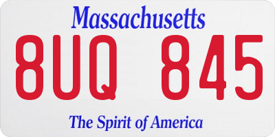 MA license plate 8UQ845