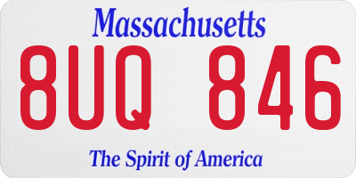MA license plate 8UQ846
