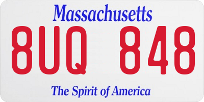 MA license plate 8UQ848