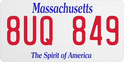 MA license plate 8UQ849