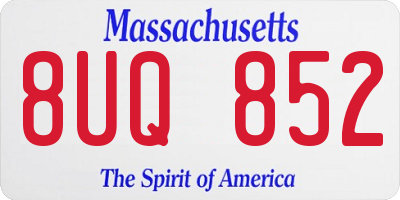 MA license plate 8UQ852