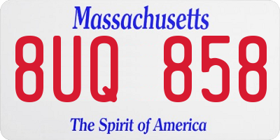 MA license plate 8UQ858