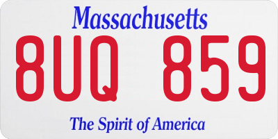 MA license plate 8UQ859