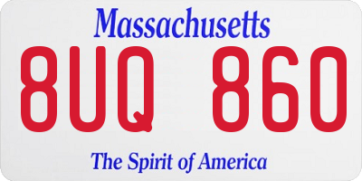 MA license plate 8UQ860