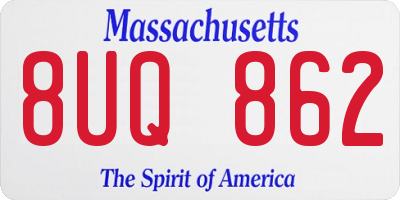 MA license plate 8UQ862