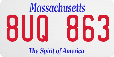MA license plate 8UQ863