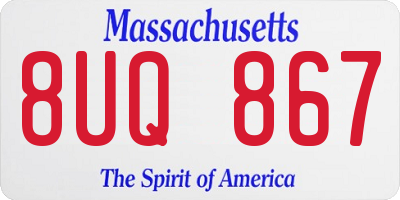 MA license plate 8UQ867