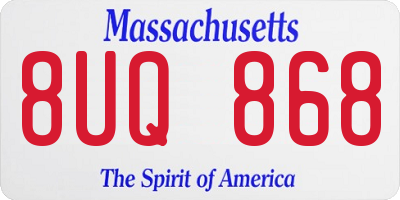 MA license plate 8UQ868