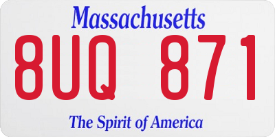 MA license plate 8UQ871