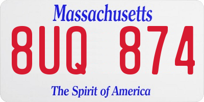 MA license plate 8UQ874