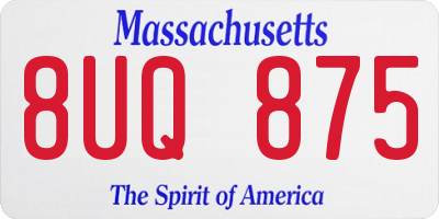 MA license plate 8UQ875