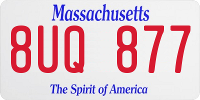 MA license plate 8UQ877