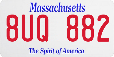 MA license plate 8UQ882
