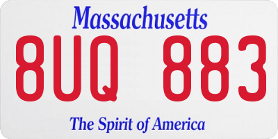 MA license plate 8UQ883