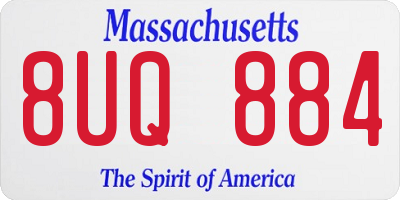 MA license plate 8UQ884