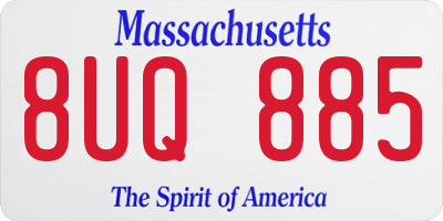 MA license plate 8UQ885