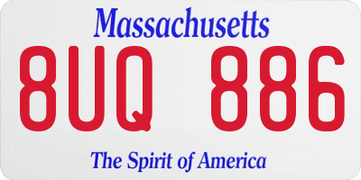MA license plate 8UQ886