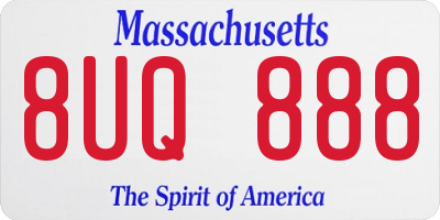 MA license plate 8UQ888