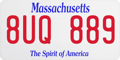 MA license plate 8UQ889