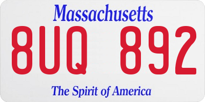 MA license plate 8UQ892