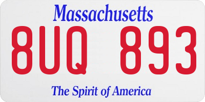 MA license plate 8UQ893