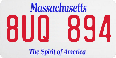 MA license plate 8UQ894