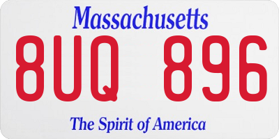 MA license plate 8UQ896