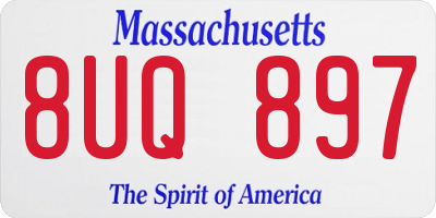 MA license plate 8UQ897