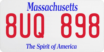 MA license plate 8UQ898