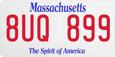 MA license plate 8UQ899