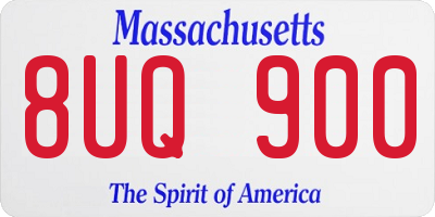 MA license plate 8UQ900
